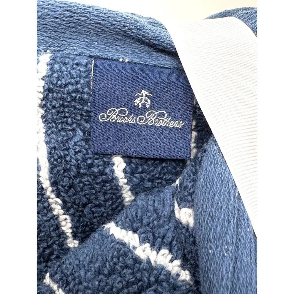 Brooks Brothers Blue White Striped Cotton Face Washcloths 4 Measures 13 X 13”